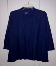 CHARTER CLUB LADIES 3/4-SLEEVE NAVY OPEN KNIT SWEATER-MP-NWOT-NICE - $14.01