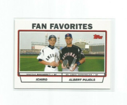 Ichiro / Albert Pujols 2004 Topps &quot;Fan Favorites&quot; Card #694 - £5.30 GBP