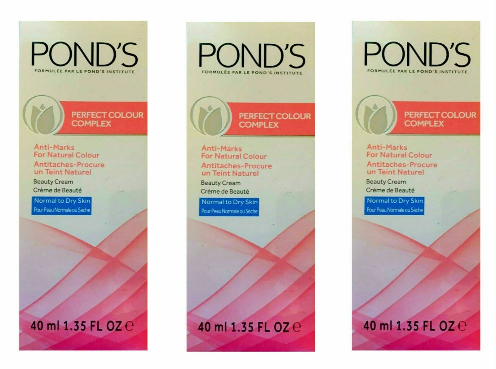 3 X Pondss Perfect Colour Complex Beauty Cream BRAND NEW SEALED PACKS 40 ml Each - $16.82