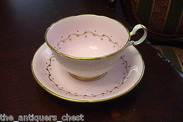 Royal Grafton England Antique footed cup and saucer, pink  and gold[a*5-b2] - £42.64 GBP