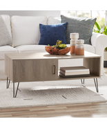 GRAY LIVING ROOM RECTANGLE COFFEE TABLE STORAGE HOME FURNITURE BLACK HAI... - $130.67