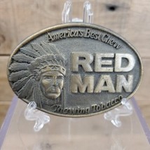 Red Man Chewing Tobacco Chew Western Cowboy 1980s Vintage Belt Buckle - $18.76