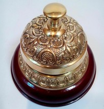 Vintage Brass Reception Desk Service Bell Call Ringer Office Bell Christ... - £58.28 GBP