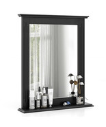 Wall-Mounted Multipurpose Vanity Mirror with Shelf-Black - Color: Black - $172.88 CAD
