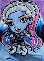 Monster High Abbey Bominable Anime Art Original Sketch Card Drawing ACEO Maia - £19.97 GBP