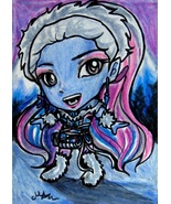 Monster High Abbey Bominable Anime Art Original Sketch Card Drawing ACEO... - £19.90 GBP