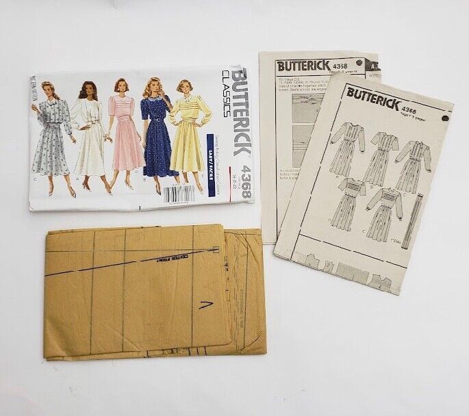 Primary image for Vintage Butterick Pattern Classics Dress 4368 Size 18-20-22 Uncut 1989 USA