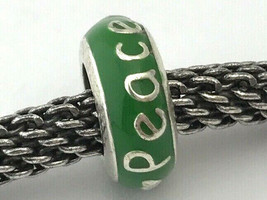 Brighton Peace On Earth Spacer, JC1561, Silver Finish with Green Enamel, New - £9.69 GBP