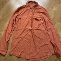 EDDIE BAUER Womens Outdoor Quick-Dry Button Shirt Medium Orange - £11.67 GBP