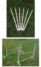 Dog Agility Equipment Budget Friendly 6 Weave Poles and 2 Jumps  Free Sh... - £77.90 GBP