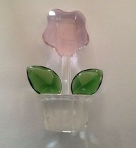 Glass Floral- Pansy/ Glass Figurine   by Avon  3.5 Inches - $17.81
