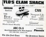 Flo&#39;s Clam Shack Menu Middletown Rhode Island  - £14.01 GBP
