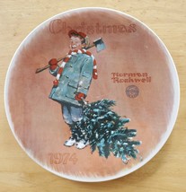 Norman Rockwell Society Christmas Plate Scotty Gets Tree 1974 - £11.94 GBP