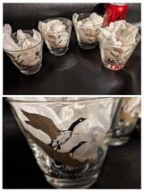 Set of 4 Vintage Libbey 2 Canada Goose Low Ball Drinking Glass 12oz 4 in... - $31.20