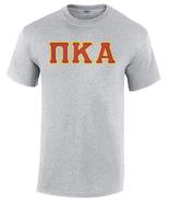Pi Kappa Alpha T-Shirt - Sport Grey - Twill Garnet Letters with Gold Out... - £19.57 GBP
