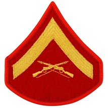 United States Marine Corps (USMC) Chevron female gold embroidered on red Lance - £7.88 GBP