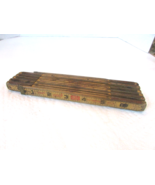Vintage Lufkin X46 Wood Folding Tape Measure USA w/6&quot; Brass Slider - $20.10 CAD
