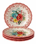 Four (4) Pioneer Woman ~ FANCY FLOURISH ~ 8.6&quot; Stoneware Salad Plates - $44.88