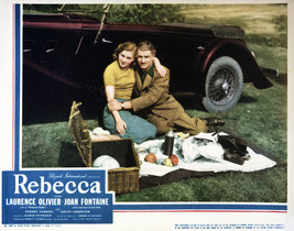 Laurence Olivier and Joan ontaine in Rebecca picinic by vintage classic car 16x2 - £55.81 GBP