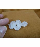 (Y-SNAK-FL-582) Rose quartz crystal SNAKE SIDEWINDER FIGURINE GEMSTONE r... - $351.58 MXN