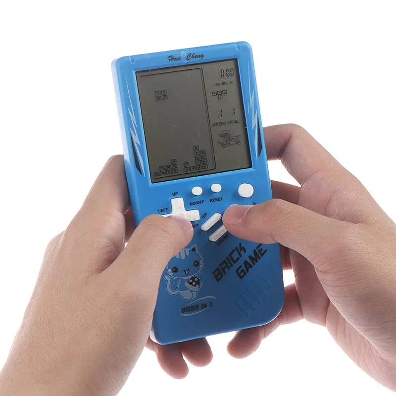 Ctronic game retro puzzle toy blue large screen handheld game console toys for children thumb200