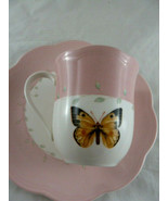 Lenox Butterfly Meadow Coffee Mug Tea Cup plus 8&quot; dessert salad plate PI... - £19.75 GBP