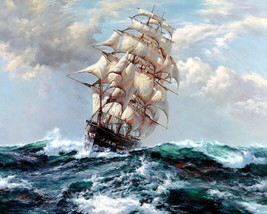 Sea voyage Ship seascape HD Oil Painting Giclee Print Canvas - £6.50 GBP+