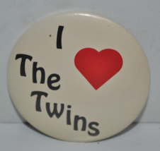 Vintage 80s - I Heart (Love) The Twins - MN Minnesota  2-1/4&quot; Pinback Button Pin - £15.86 GBP