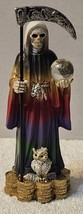 Grim Reaper Santa Muerte Owl Money Coin Ball Scythe Fantasy Figurine #3 - £10.83 GBP