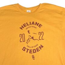 Heliane Steden Tennis Tee Yellow Hall of Fame 2022 Sz Large L Hanes - $6.92