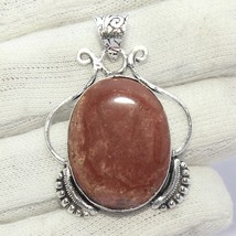 Natural Bloodstone Gemstone Handmade 925 Silver Plated Pendant Jewelry Size 1.7&quot; - £5.10 GBP