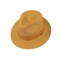 Men's Bently Semi Crushable Fedora Briad Straw Hat Leonardo LE238 Cognac Brown image 3