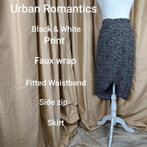 Urban Romantics Black And White Faux Wrap Skirt Size M - $12.00