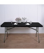 Black 6 Ft Fitted Spandex Rectangular Table Top Cover Wedding Events Dec... - £9.47 GBP