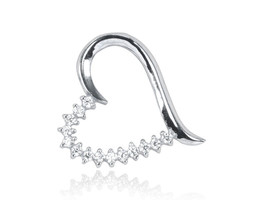 Sterling Silver Open Heart Slider CZ Pendant Necklace with Snake Chain - $21.78+