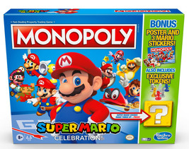 Monopoly Super Mario Celebration Edition Board Game With Poster and Stickers - £51.67 GBP