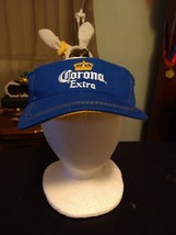 Corona Extra Beer Sun Visor Hat Cap One Size Unisex Blue Strapback Great Cond. - £11.67 GBP