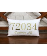 Personalized Zip Code Pillow | Dorm Decor | Monogrammed Gift Rustic Home Decor  - £22.41 GBP - £149.49 GBP