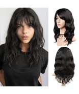 WIGNEE 100% Virgin Human Hair Natural Wave Wigs with Bangs Brazilian Hum... - $79.19