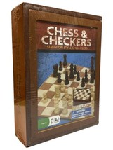 Bookcase Games Chess &amp; Checkers Set Staunton Style 89683 Wood Pieces by ... - £36.51 GBP