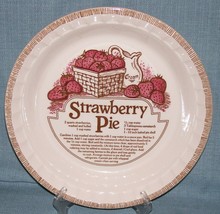 Vtg Jeannette Royal China-Deep Dish STRAWBERRY Pie Plate/ Baker w/Recipe... - $10.95