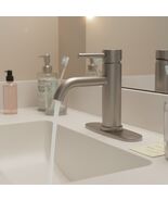 Brushed Nickel Single Hole Bathroom Faucet, Single Handle Deck-Mount Sin... - $111.89 CAD