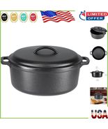 Classic Black 7-Quart Dutch Oven - Pre-Seasoned Cast Iron with Lid &amp; Han... - $1,585.22 MXN