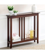 Slim Space Saving Accent Table Wooden Narrow Hallway Entry Sofa Storage ... - £70.99 GBP+