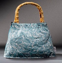 Jonny Bag Travel TSA Handbag Light Blue Floral Bamboo Handle - £11.86 GBP