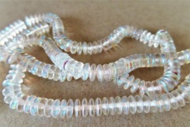 50 6mm Czech Glass Rondelle Beads: Crystal AB - £1.49 GBP