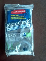 Rubbermaid Hoover Micro Check Vacuum Bags Type A 4 Bags - £14.87 GBP