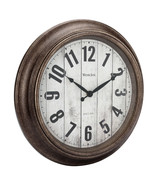 Antique Brush Bronzed 16&quot; Large Wall Round Wall Clock, Large Numbers, Qu... - £34.94 GBP