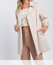 New Love Tree Faux Suede Coat Jacket Small Lapel Sleeve Detail Pockets C... - £19.32 GBP