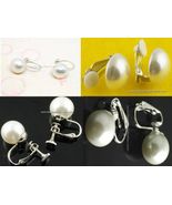 1 Pair Clip On White Faux Pearl Stud Earrings or Screw Back - $8.18 CAD+